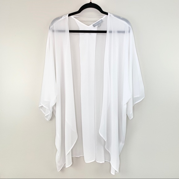 Nordstrom Chiffon Cardigan White One Size - Picture 2 of 8